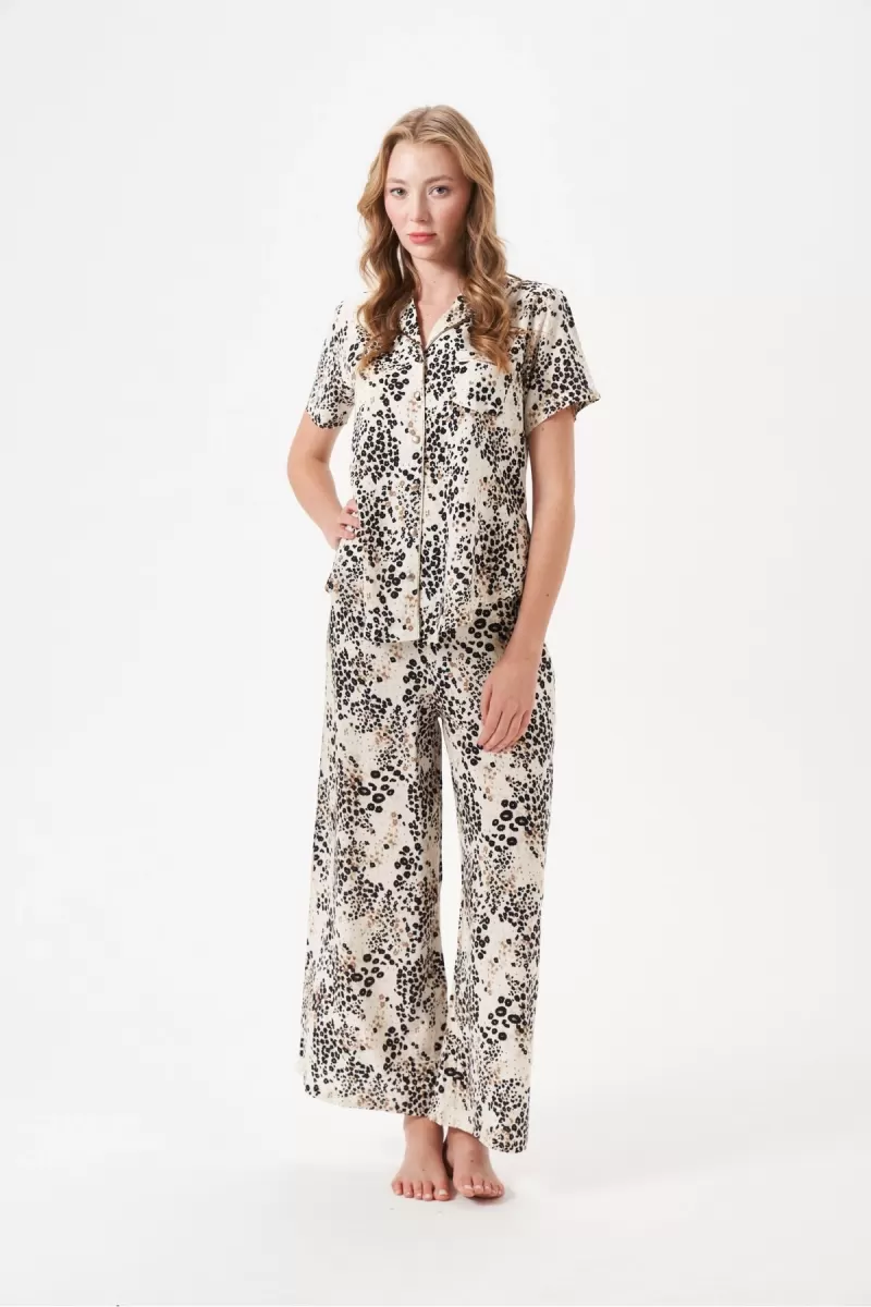 PJS 29049 Kadın Düğmeli Pijama Takım