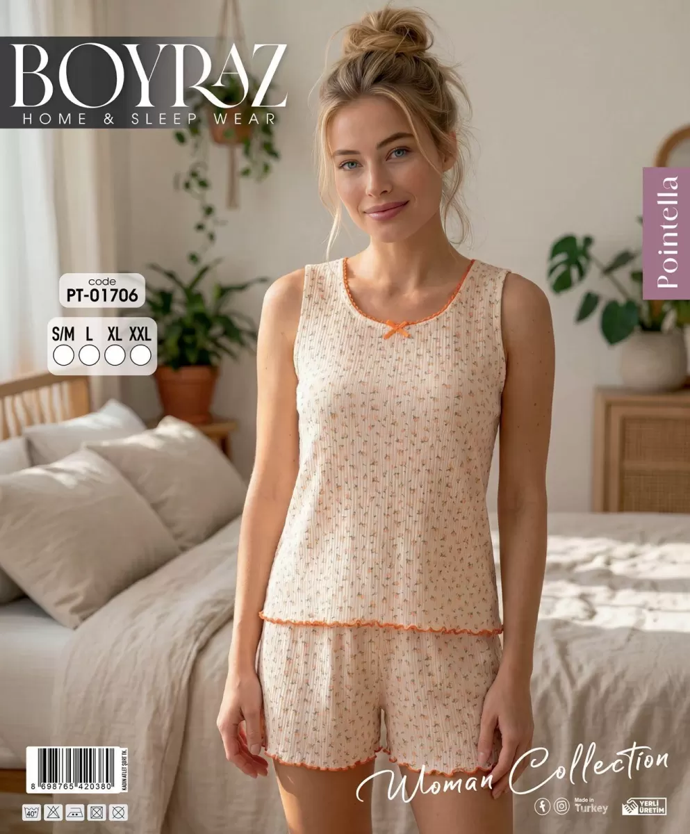 Boyraz PT-01706 Kadın Pointella Şortlu Takım