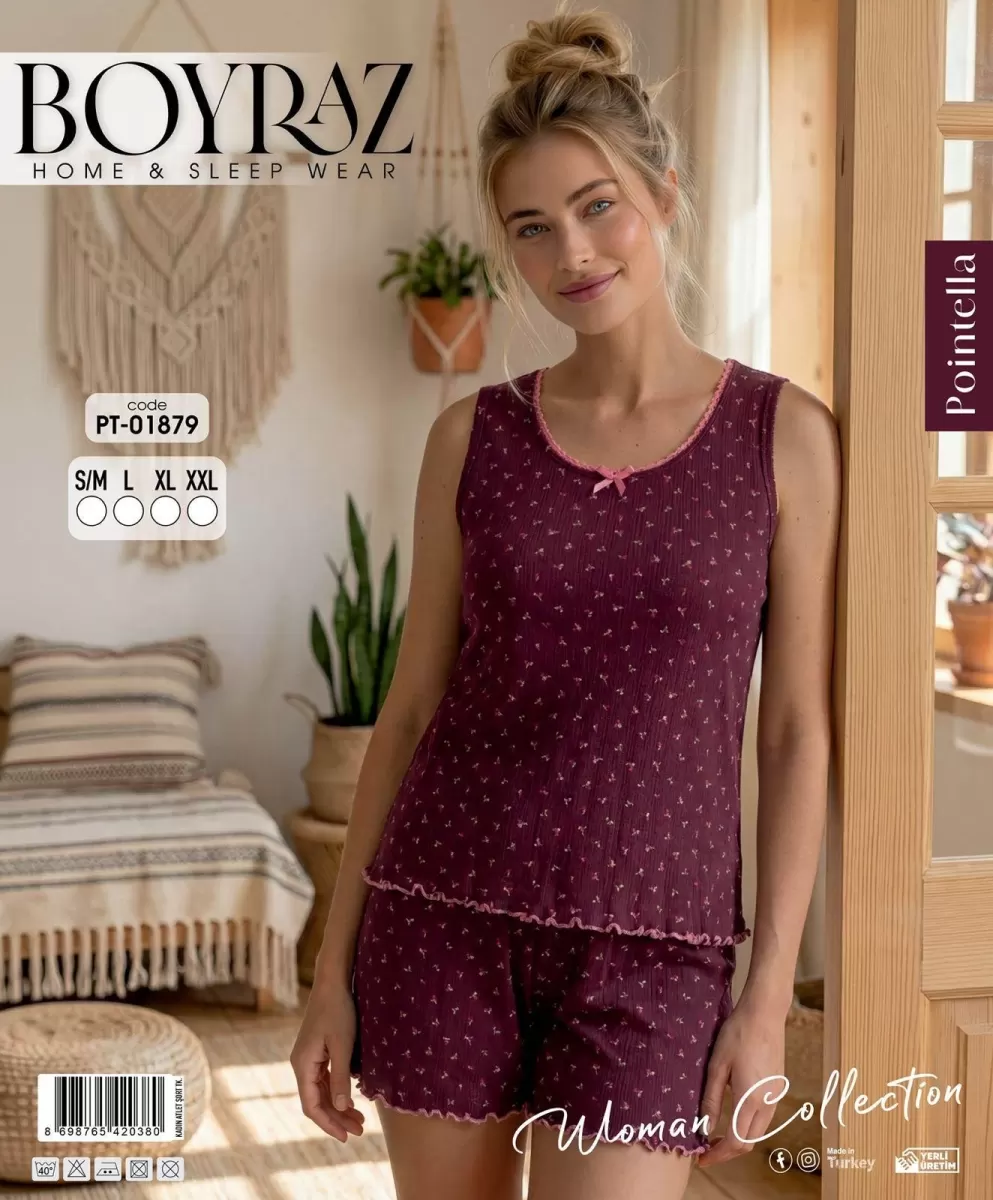 Boyraz PT-01879 Kadın Pointella Şortlu Takım