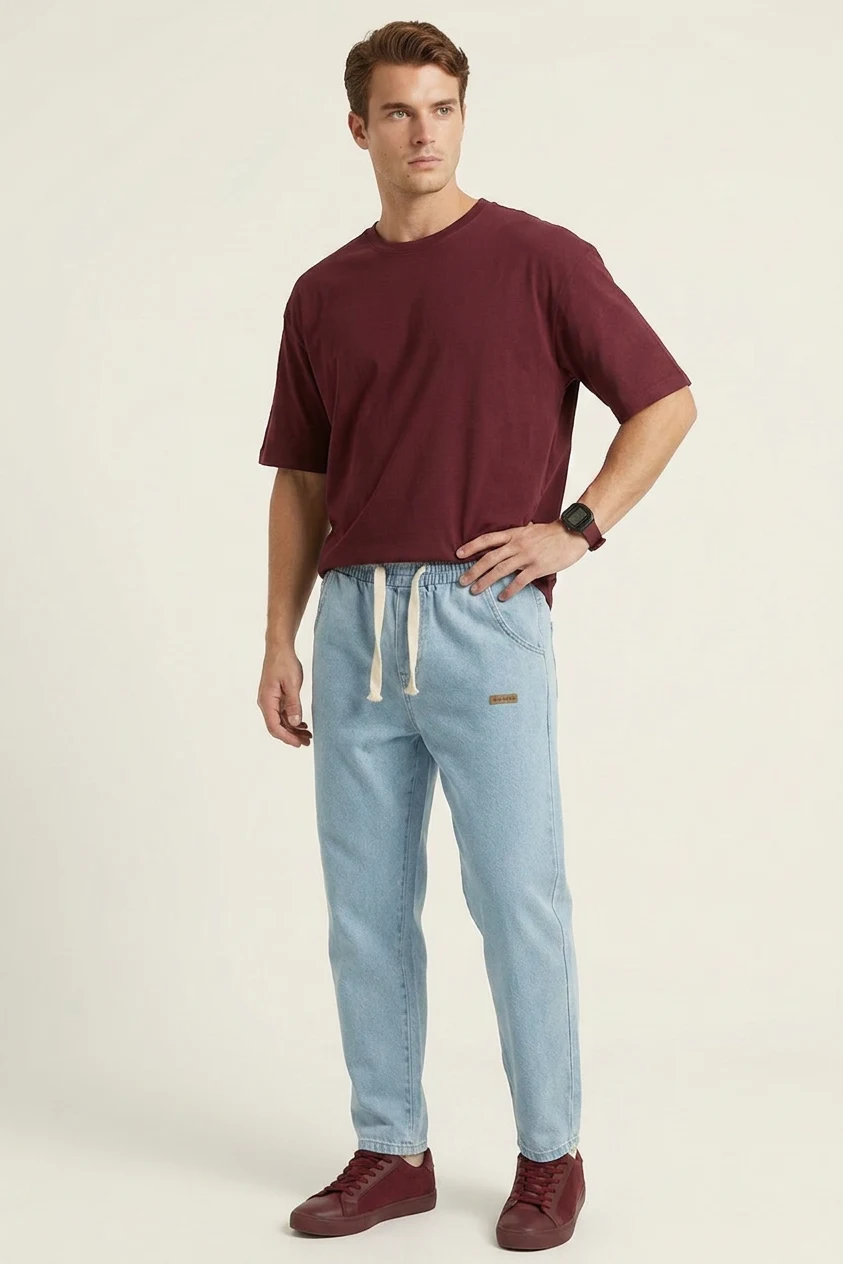 Erkek Rahat Kesim Denim Mavi Pantolon