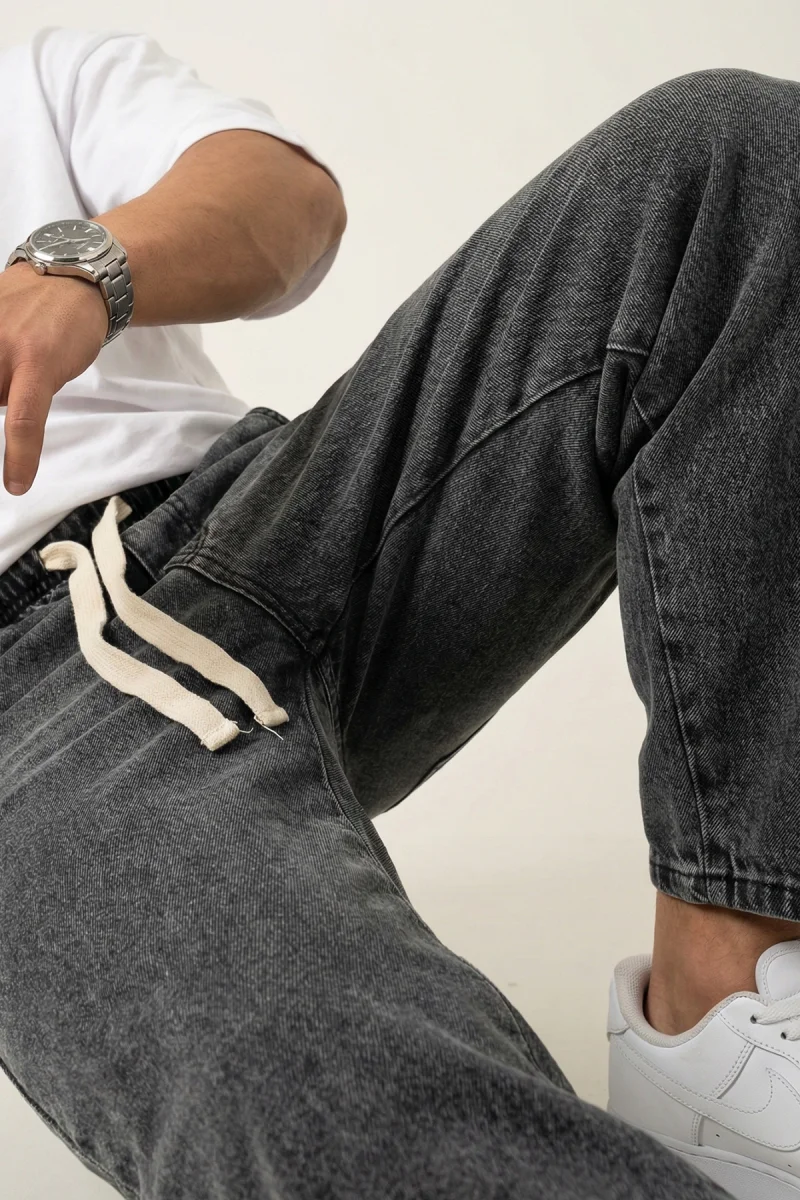 Erkek Rahat Kesim Denim Antrasit Pantolon