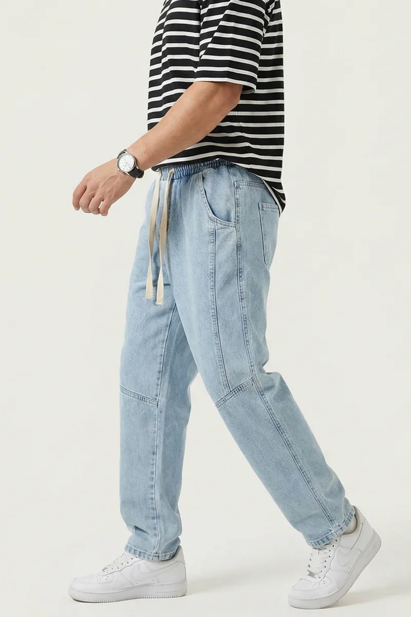 Erkek Rahat Kesim Denim Mavi Pantolon