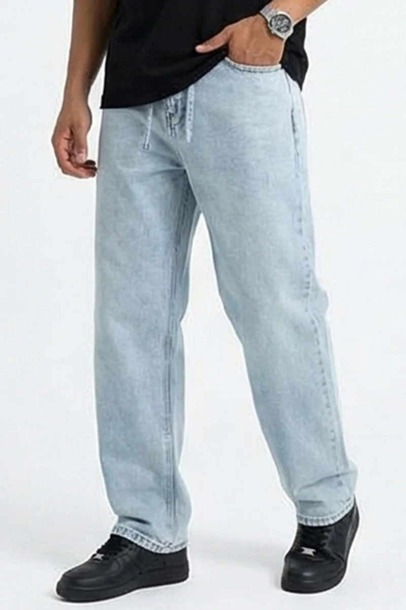 Erkek Rahat Kesim Denim Mavi Pantolon