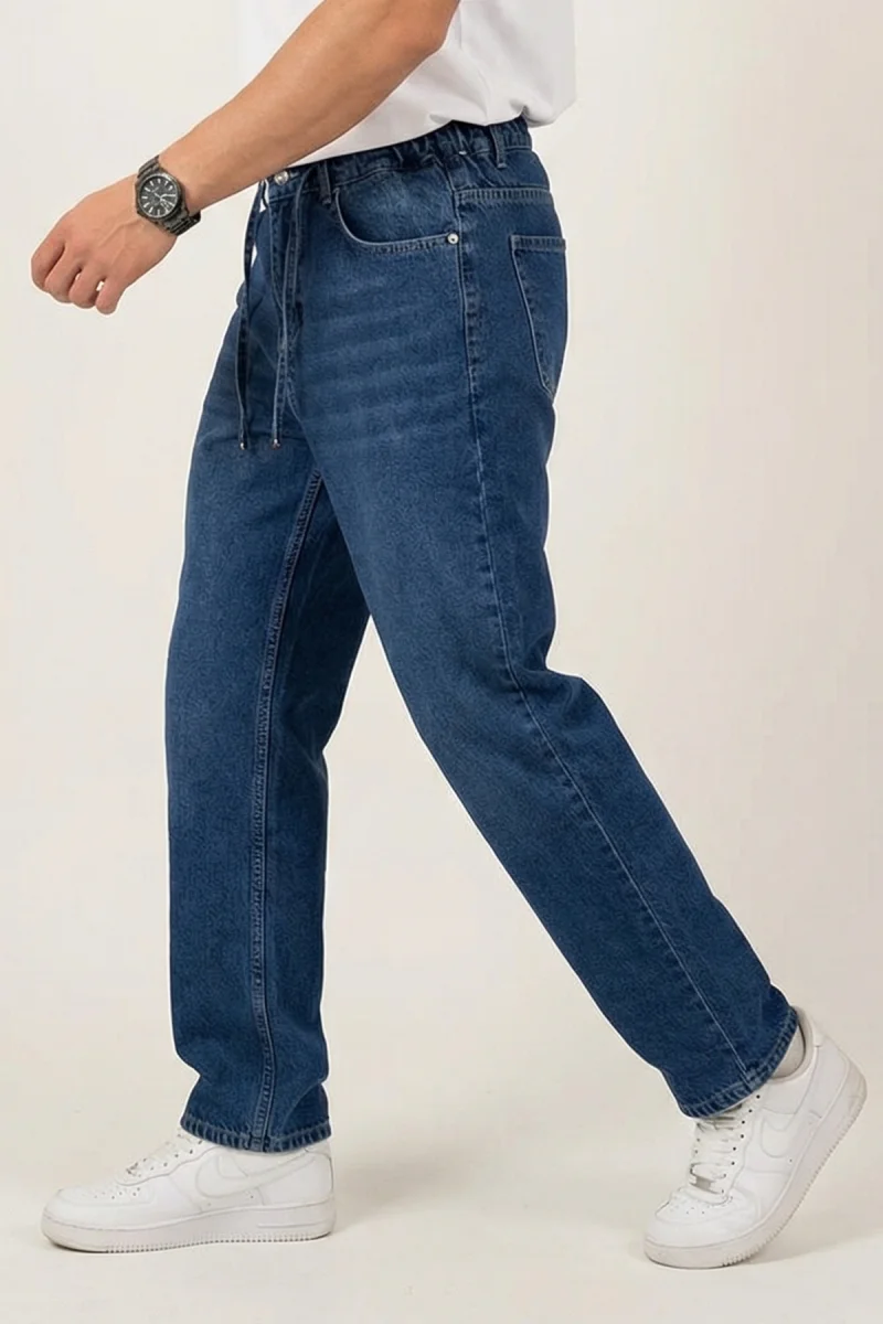 Erkek Rahat Kesim Denim Lacivert Pantolon