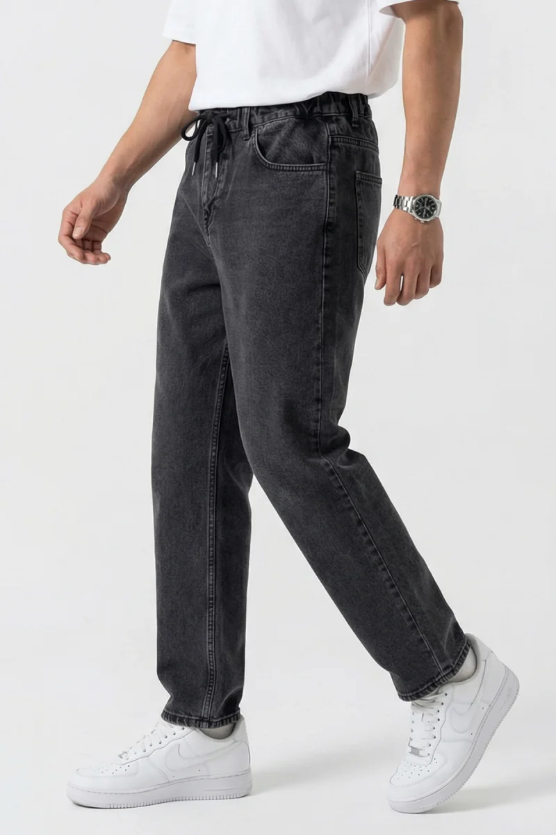 Erkek Rahat Kesim Baggy Denim Antrasit Pantolon