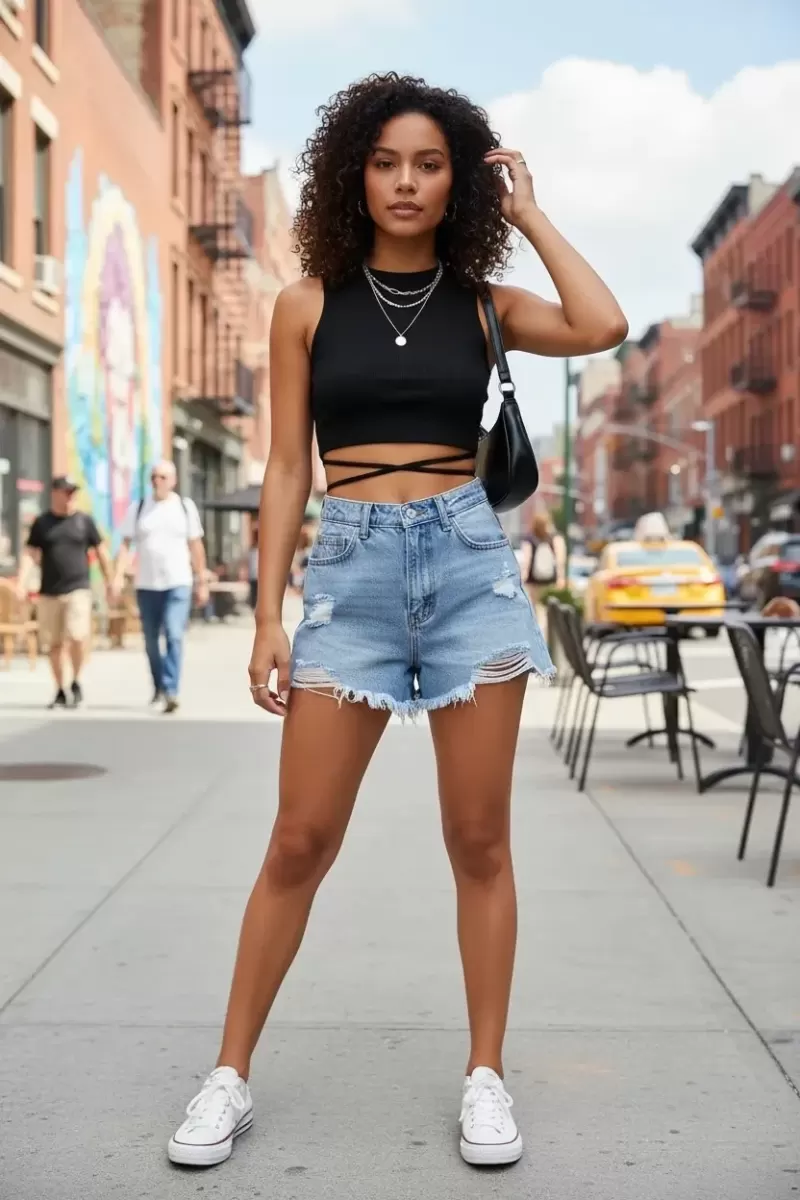 Kadın Siyah Modern Fit Çapraz Bağlamalı Crop Top Büstiyer