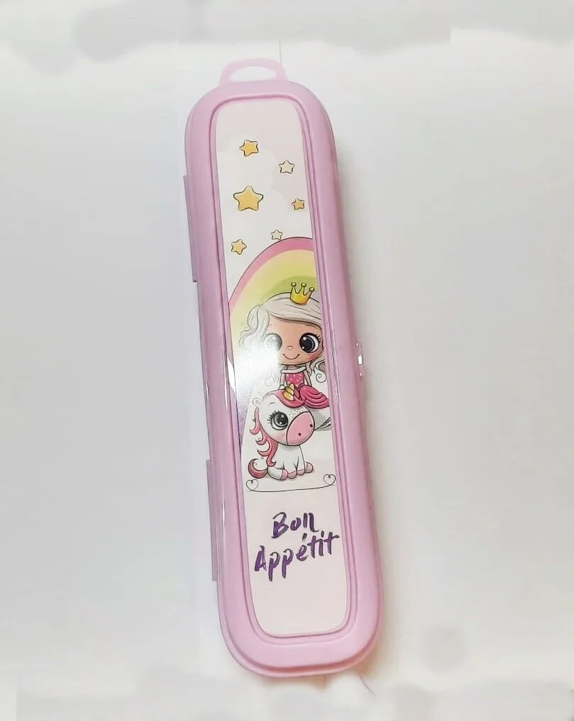 Pembe Multi Renkli Kapaklı Kalemlik Kutusu -Çanta İçi Saklama - Diş Fırçası - Makyaj Fırçası Kutu