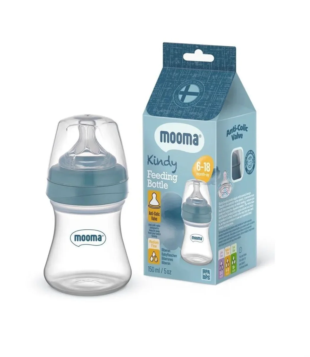 Biberon Anti Kolik Biberon 150 ml Kapaklı Biberon 6 - 18 Ay (Orta Akış)