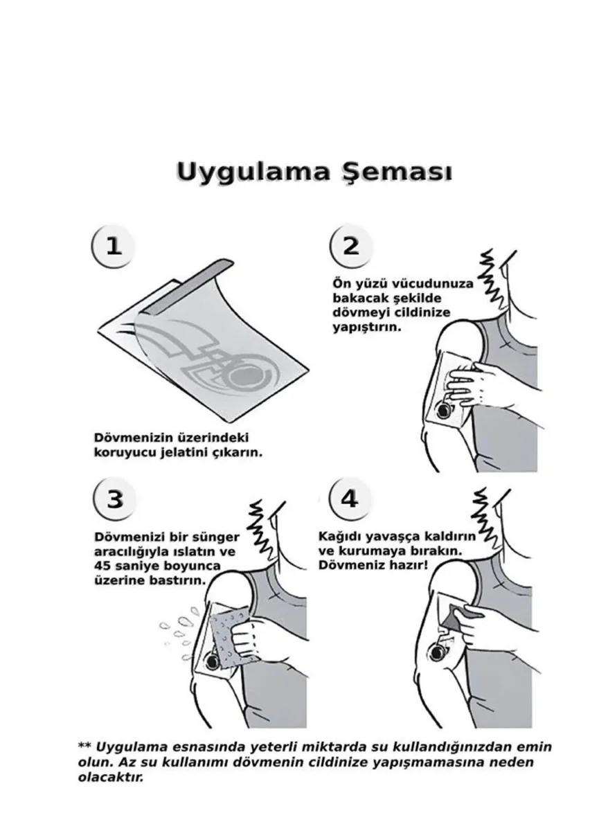 Kartal Geçici Dövme Şablonu Büyük Boy